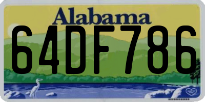 AL license plate 64DF786