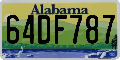 AL license plate 64DF787