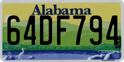 AL license plate 64DF794