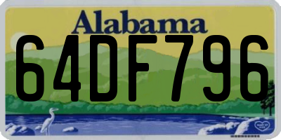 AL license plate 64DF796