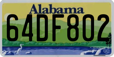 AL license plate 64DF802