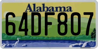 AL license plate 64DF807