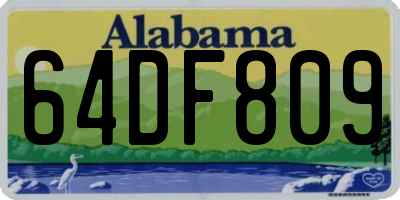 AL license plate 64DF809