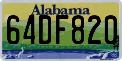 AL license plate 64DF820