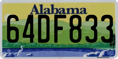 AL license plate 64DF833