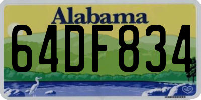 AL license plate 64DF834