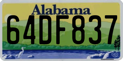AL license plate 64DF837