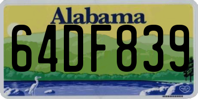 AL license plate 64DF839