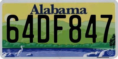 AL license plate 64DF847