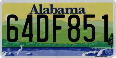 AL license plate 64DF851