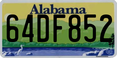 AL license plate 64DF852