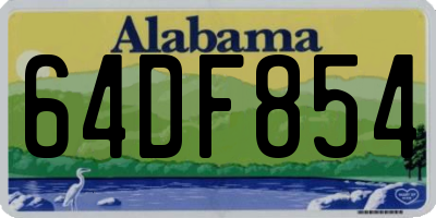 AL license plate 64DF854