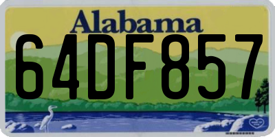 AL license plate 64DF857