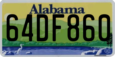 AL license plate 64DF860