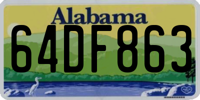 AL license plate 64DF863