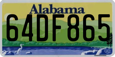 AL license plate 64DF865