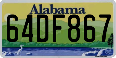 AL license plate 64DF867