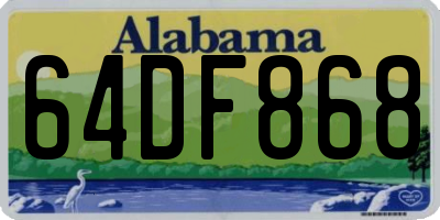 AL license plate 64DF868
