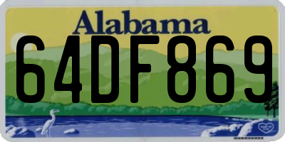 AL license plate 64DF869