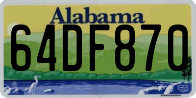 AL license plate 64DF870