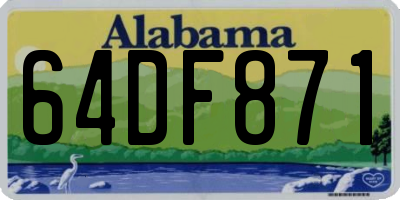 AL license plate 64DF871