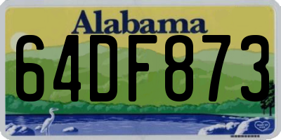 AL license plate 64DF873