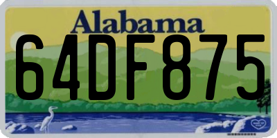 AL license plate 64DF875