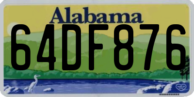 AL license plate 64DF876