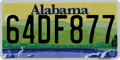 AL license plate 64DF877