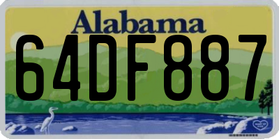 AL license plate 64DF887