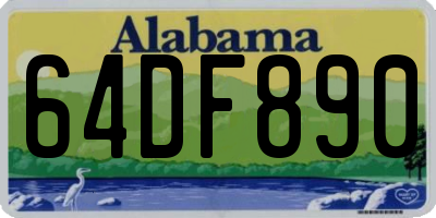 AL license plate 64DF890