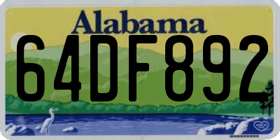 AL license plate 64DF892