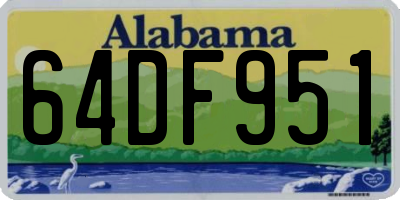 AL license plate 64DF951