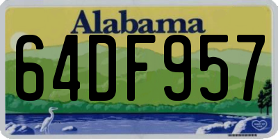 AL license plate 64DF957