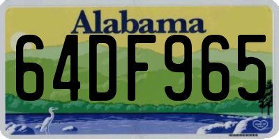AL license plate 64DF965