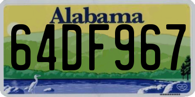 AL license plate 64DF967