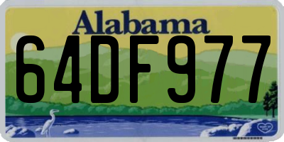 AL license plate 64DF977