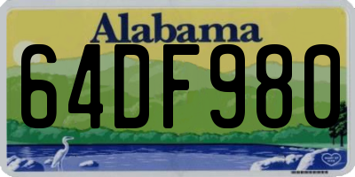 AL license plate 64DF980