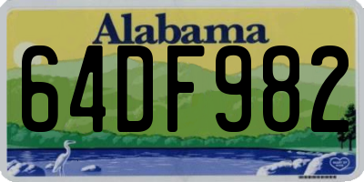 AL license plate 64DF982