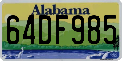 AL license plate 64DF985
