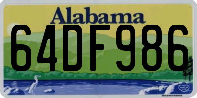 AL license plate 64DF986