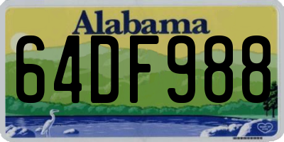 AL license plate 64DF988