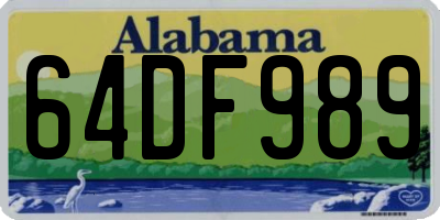 AL license plate 64DF989