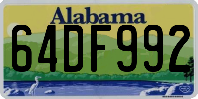 AL license plate 64DF992