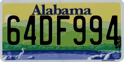 AL license plate 64DF994