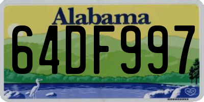 AL license plate 64DF997