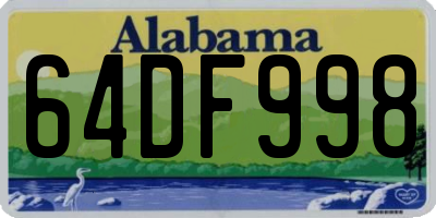 AL license plate 64DF998