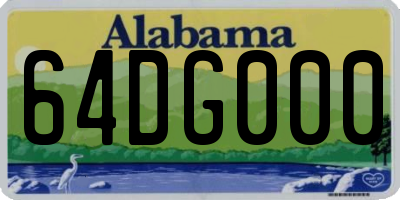 AL license plate 64DG000