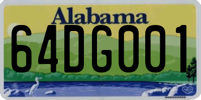 AL license plate 64DG001