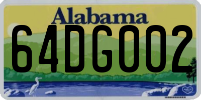 AL license plate 64DG002